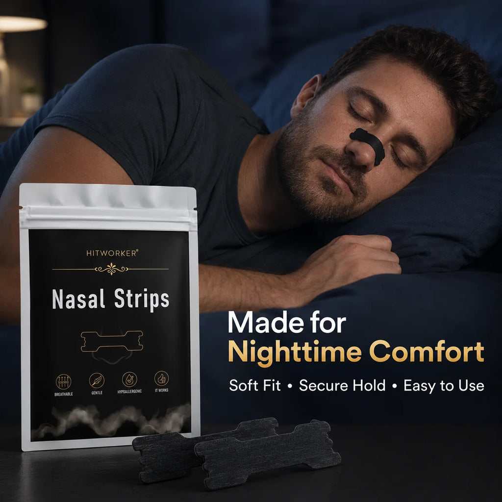 Black Nasal Strips, Comfortable Nose Strips for Easier Breathing, Easy to Apply, Gentle Fit for Night & Daily Use