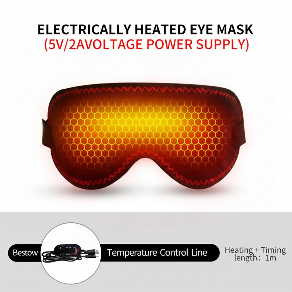 Heating Massage Eye Mask - Hot Compress Relieves Fatigue Dark Circles Aids Sleep 3 Gears Heat & Vibration (For Eye Strain)
